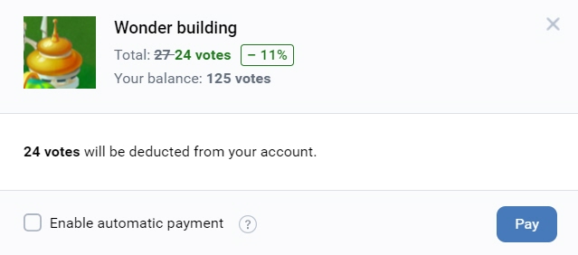 Purchase window in production mode